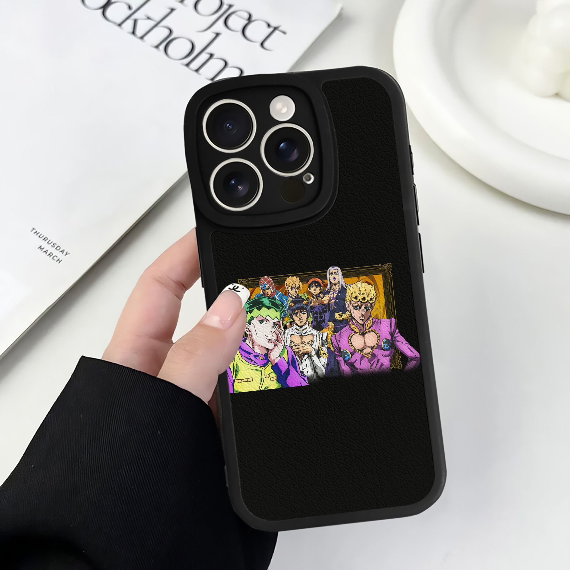 （画像用） ジョジョの奇妙な冒険 ジョルノ?ジョバァーナ JoJo's Bizarre Adventure Giorno Giovanna 【iPhone 16シリーズ対応】シリコンスマホケース（レザー調） 材質：シリコン